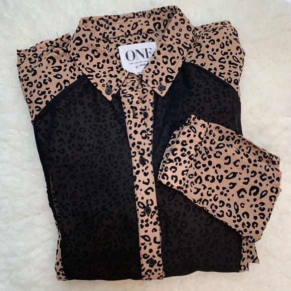 NWT One Teaspoon Leopard Print Blouse - Picture 6 of 8